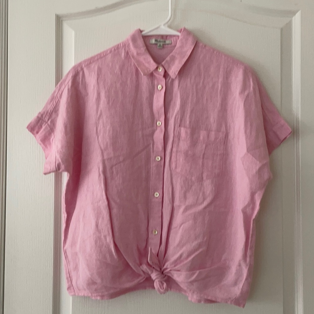Madewell pink short sleeve shirt